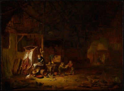 Interior of a Barn by Egbert van der Poel